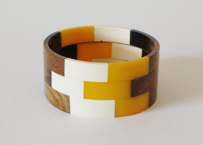 Vintage Wood Lucite Multi Bangle