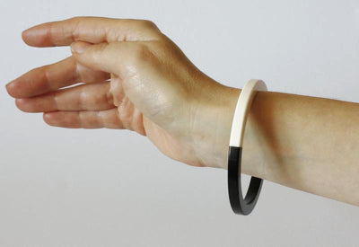 Mod Lucite Black and White Bangle