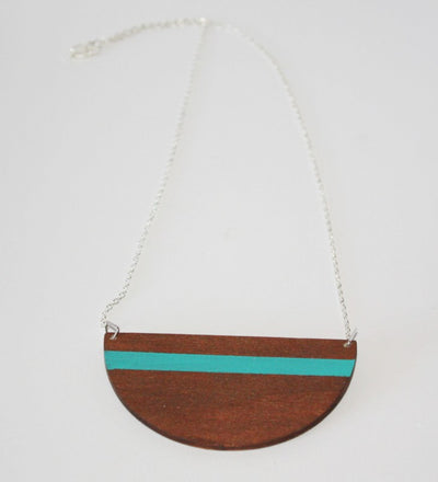 Wooden Mod Half-moon Pendant