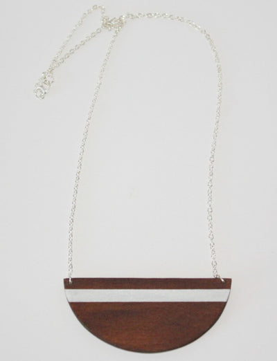 Wooden Mod Half-moon Pendant
