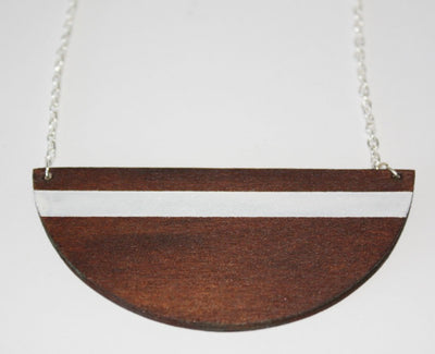 Wooden Mod Half-moon Pendant