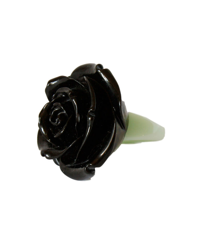 Black Rosy Cocktail Ring