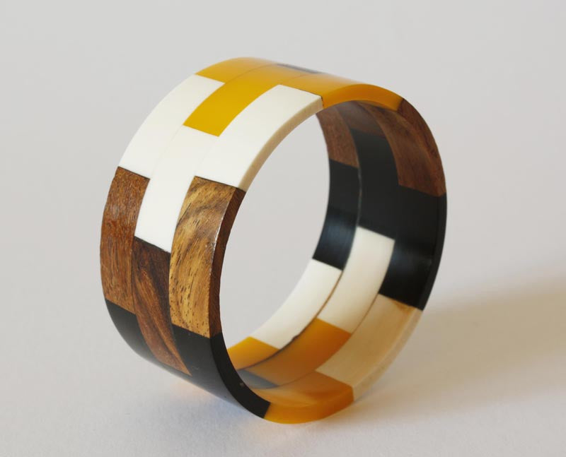 Vintage Wood Lucite Multi Bangle