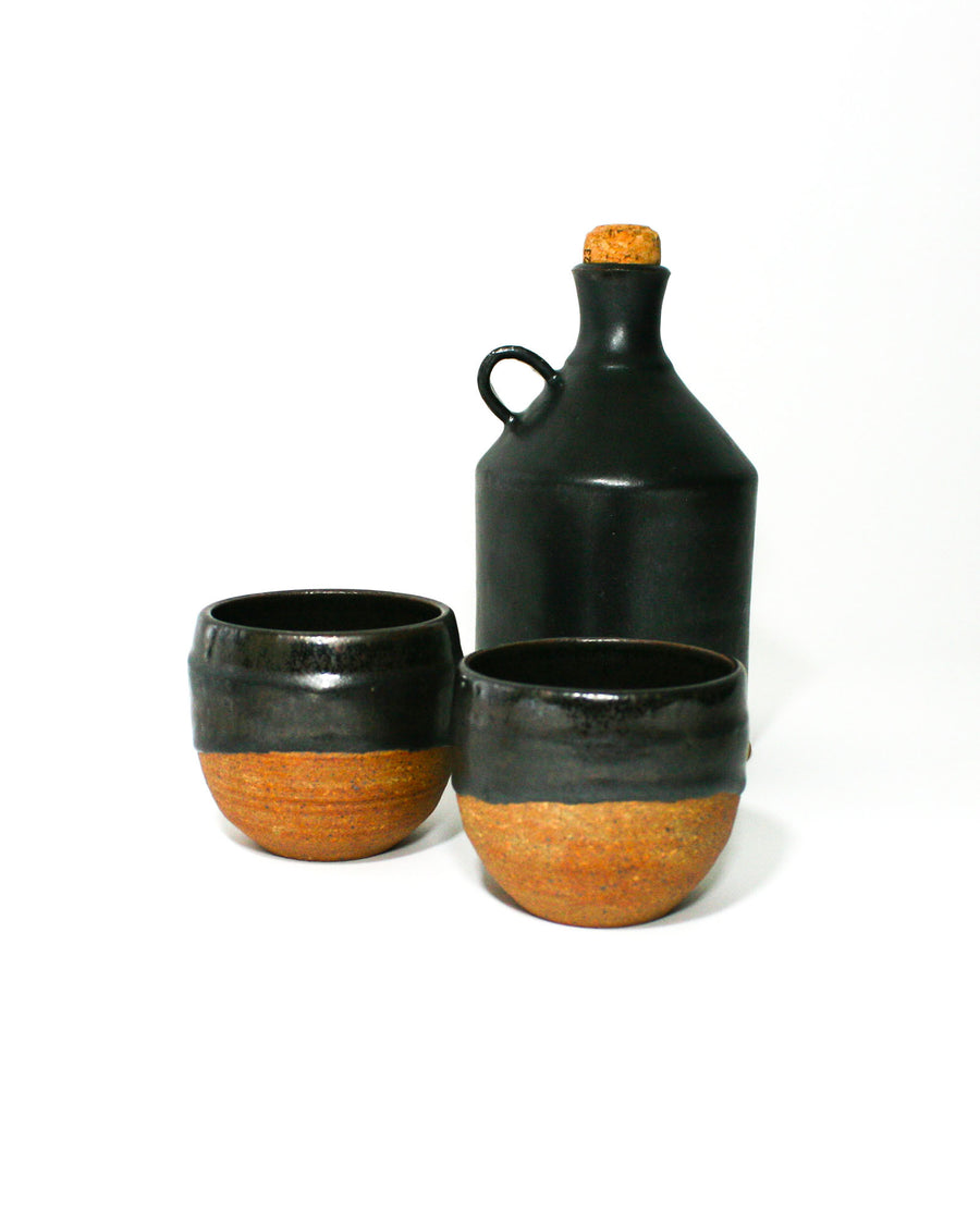 Rhum Runner Jug and Sippers in Gunmetal Black