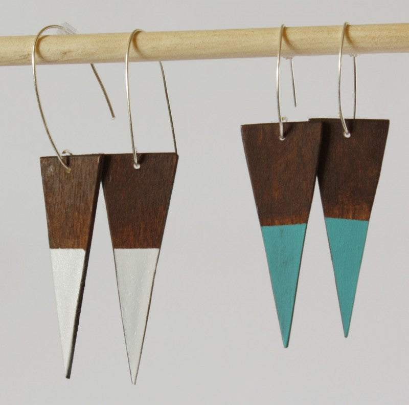 Wooden Dipped Dagger Earrings LG