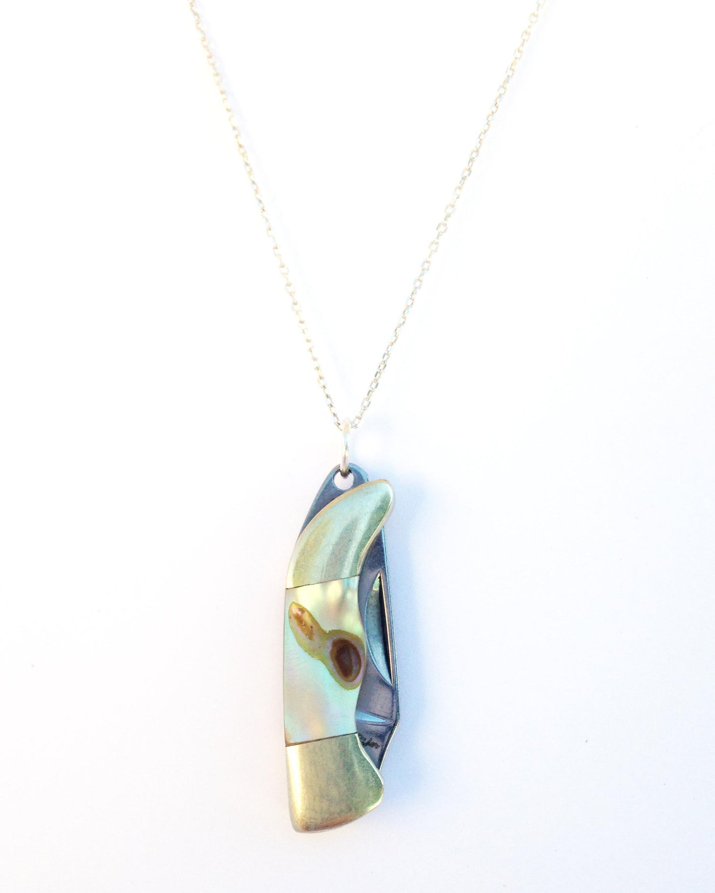 LilBadAss Abalone Shell Mini PocketKnife Necklace