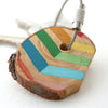 Hand Crafted Wooden Key Chain Multi Chevron